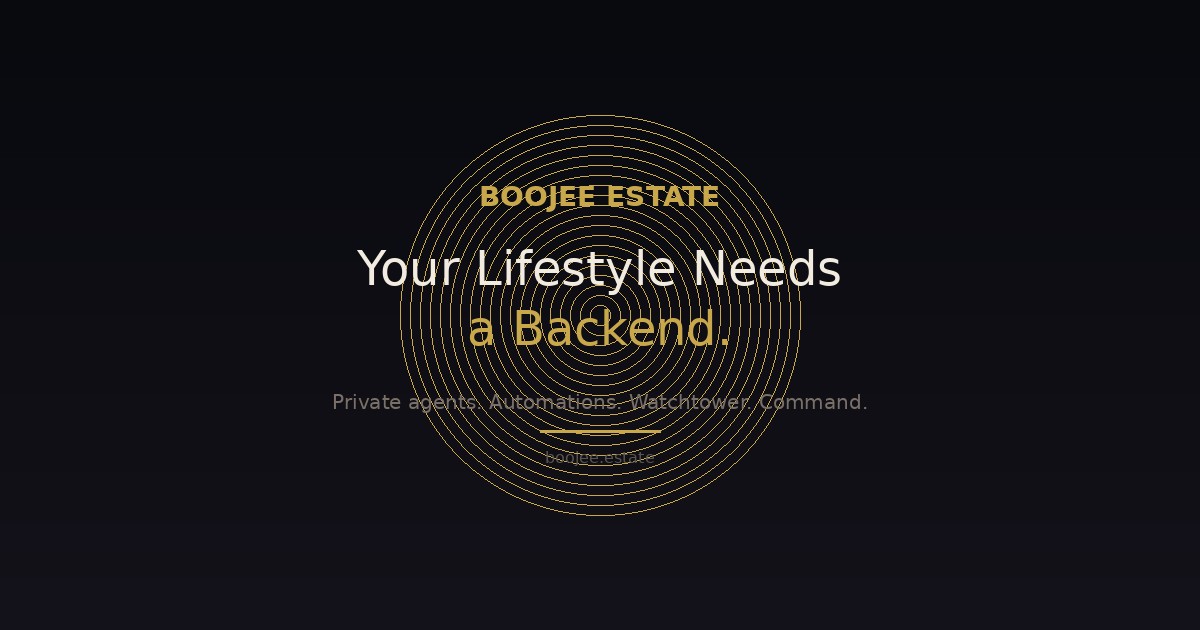 Boojee Estate — private lifestyle operating system