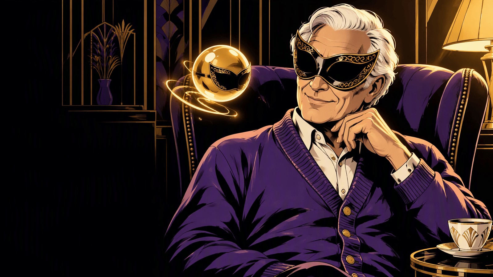 Boojee Companion — masked comic noir caring presence