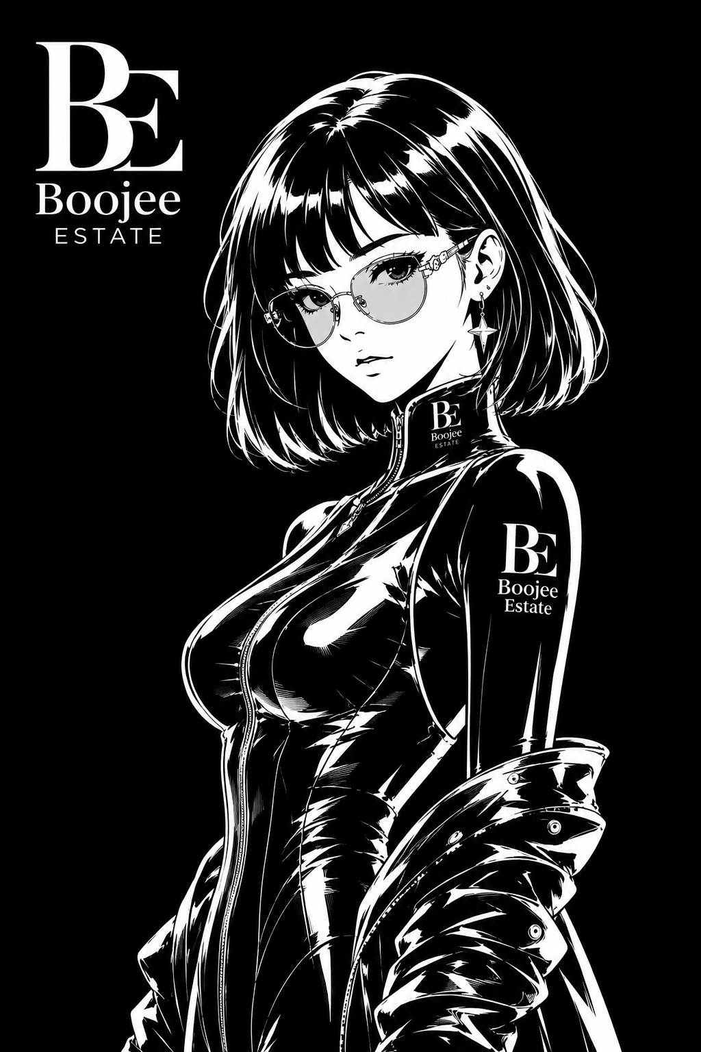 MAIDEN — The Keeper, BOOJEE Estate and Clean. Black-background lineart.